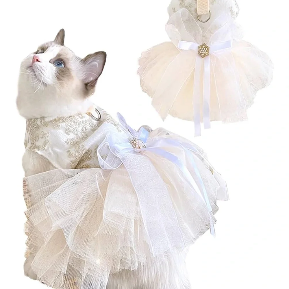 Elegant Cream dog/cat Tutu Dress